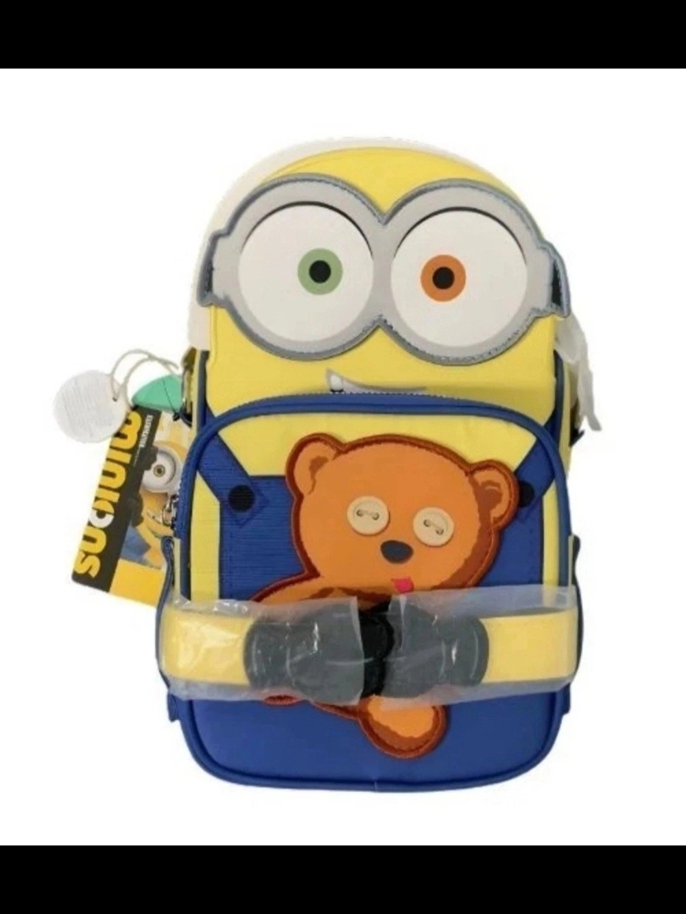 Loungefly Minions Yellow Backpack with Teddy Front Pocket - Unbranded